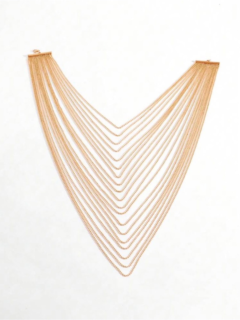 Layered Gold Beaded Collar Necklace
